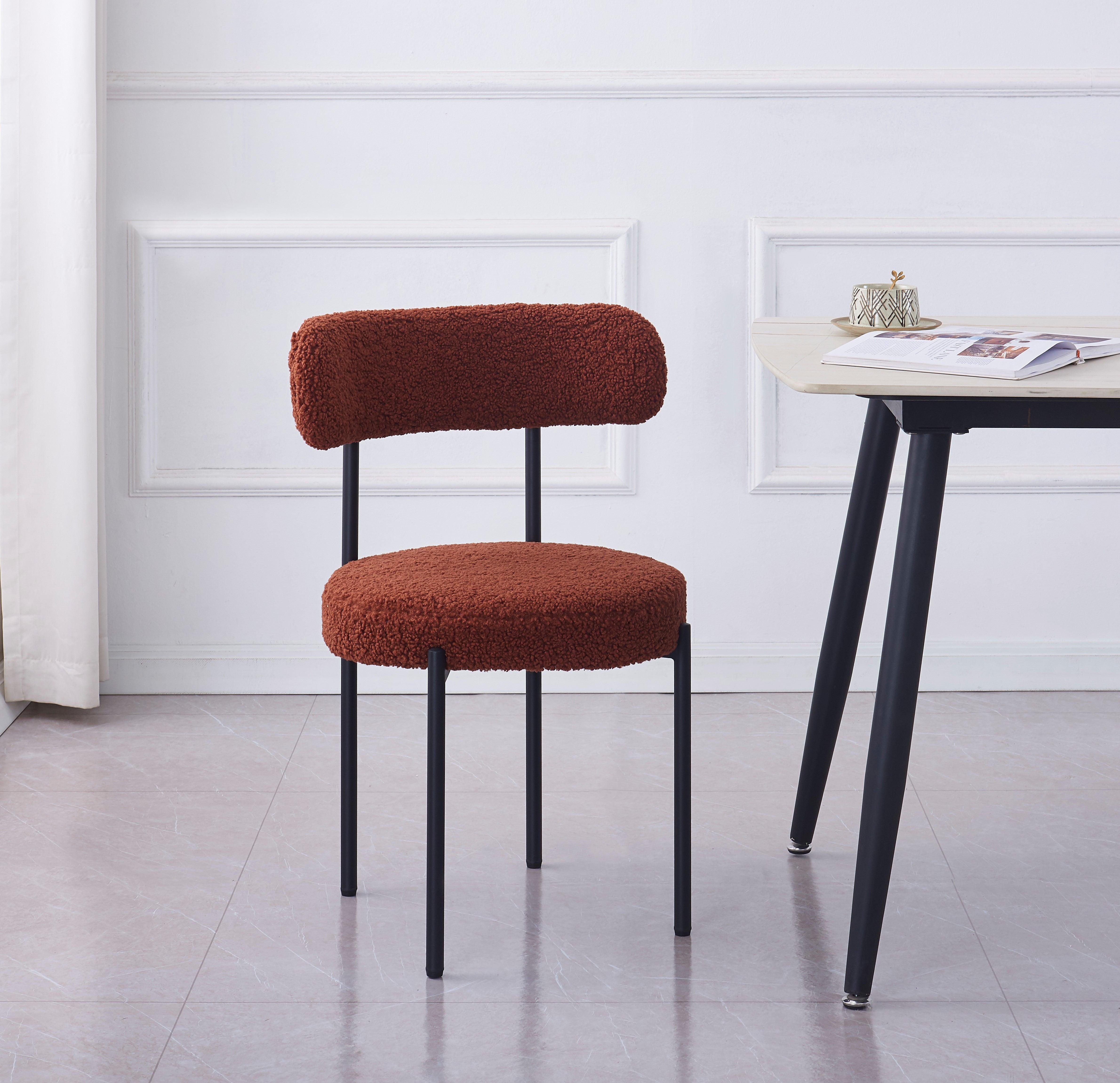 LARS Chair Set of 2 Metal and Terracotta Bouclé Chairs – Nordlys USA