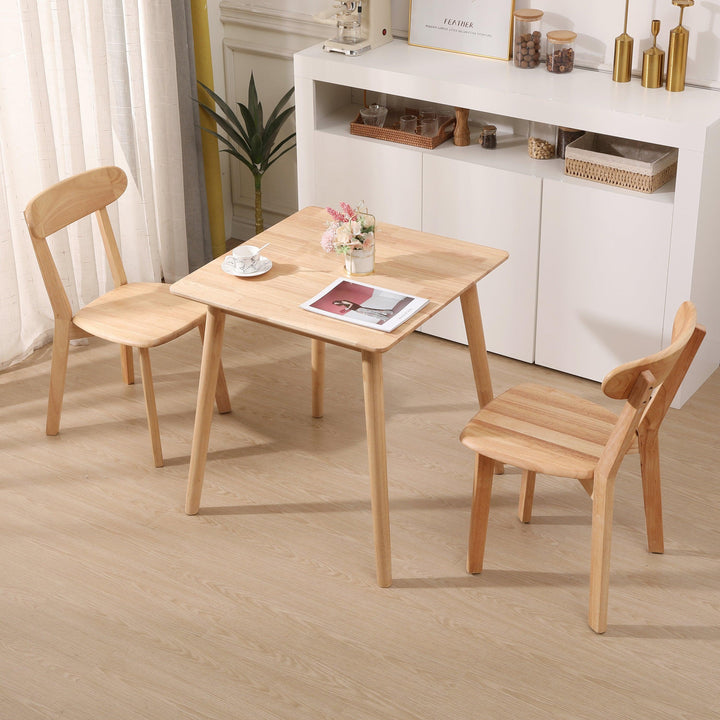 Lot de 2 chaises en bois massif coloris naturel