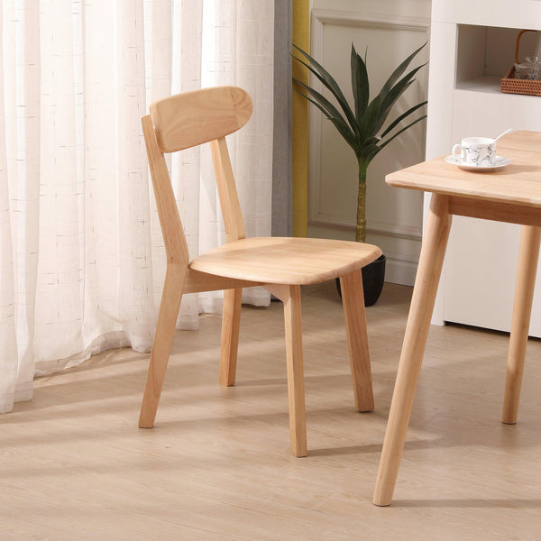 Lot de 2 chaises en bois massif coloris naturel