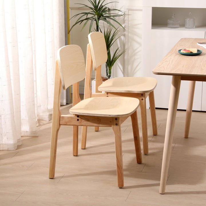 Lot de 2 chaises en bois massif