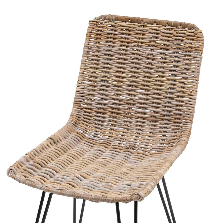 Lot de 2 chaises en métal et fibres naturelles