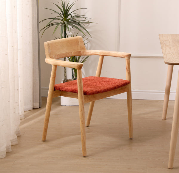 CORDOBA Set of 2 Wood and Terracotta Armchairs