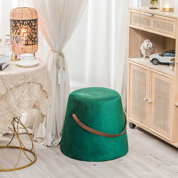 FUJI Green Velvet with Rope Pouf