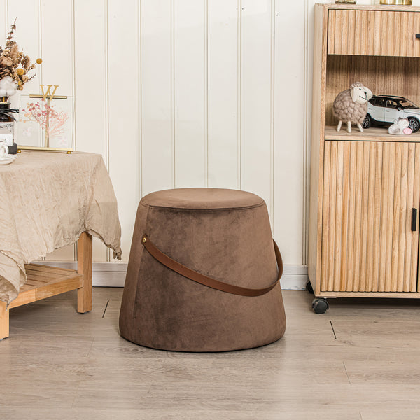 FUJI Brown Velvet with Rope Pouf