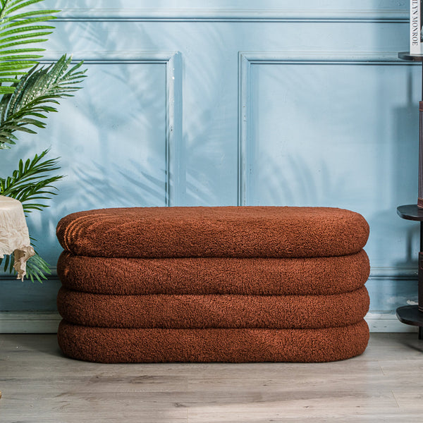 UPPSALA Terracotta Bouclé Storage Bench