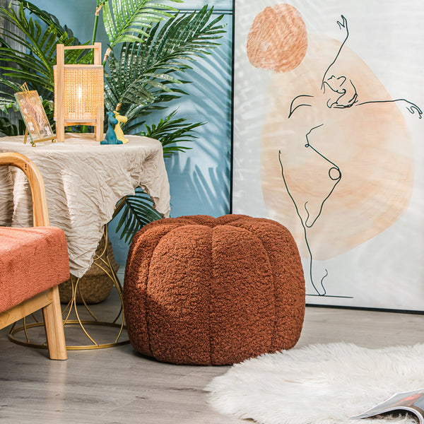 FJORD Terracotta Stripes Pouf