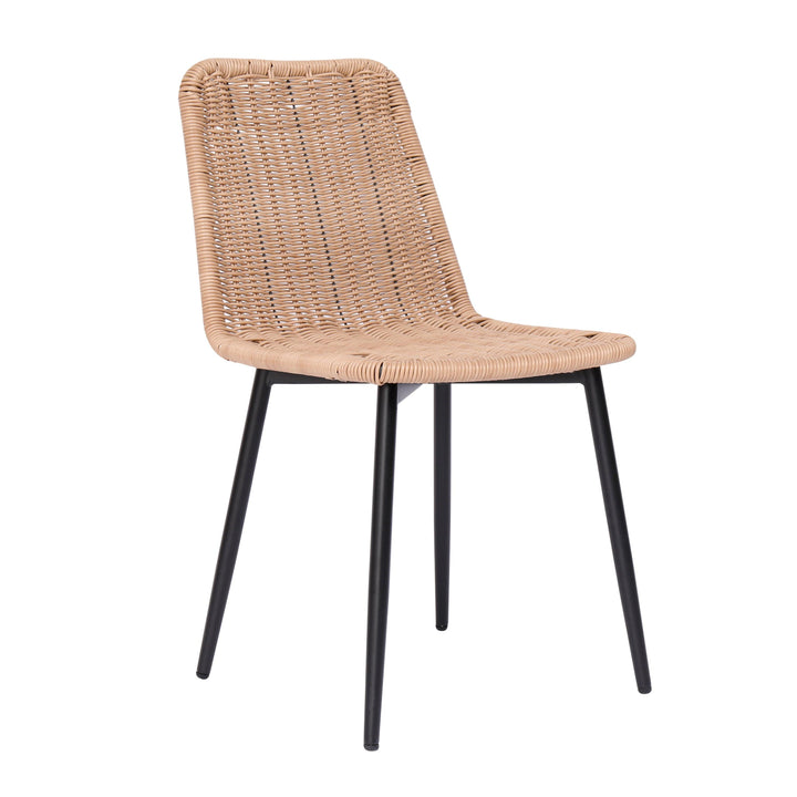 Lot de 4 chaises en métal et fibres