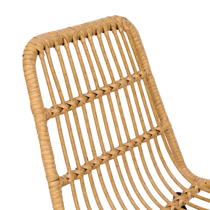 Lot de 4 chaises en métal et rotin