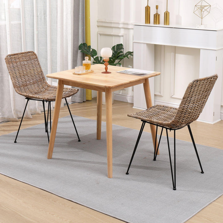 Lot de 2 chaises en métal et fibres naturelles