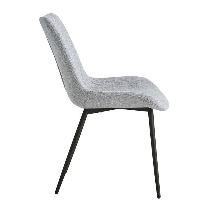 Lot de 2 chaises en métal et tissu gris