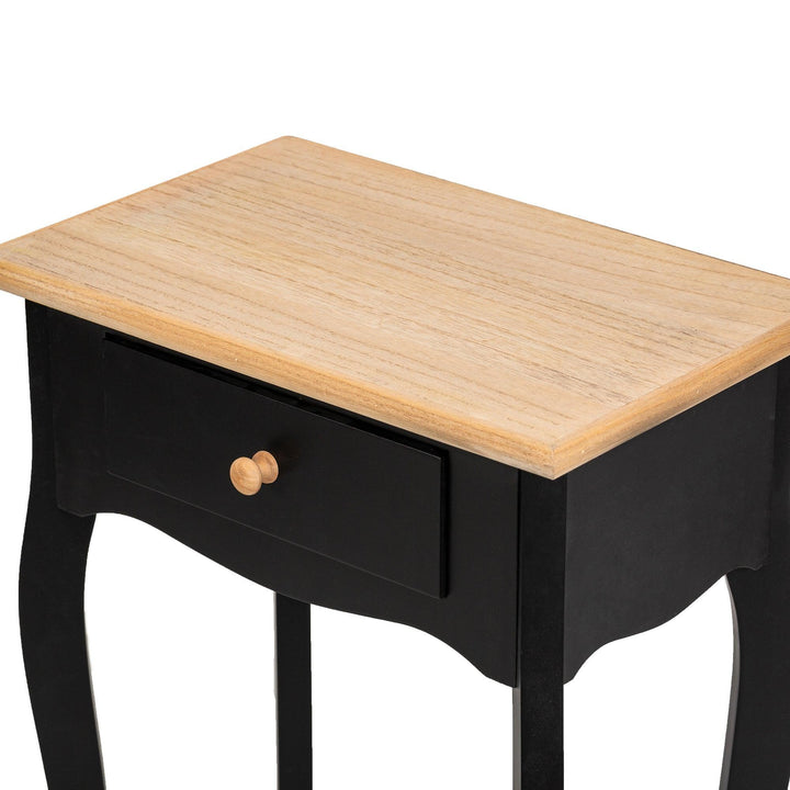 Table de chevet 1 tiroir en bois noir