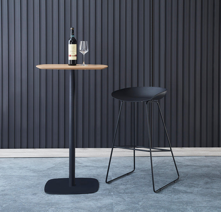 Tabouret de bar en métal et assise noir