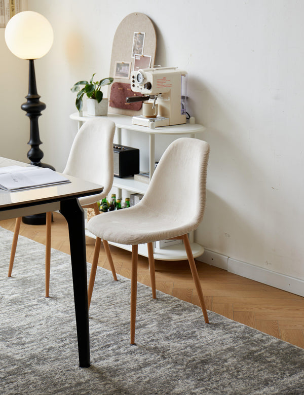 COPENHAGEN Set of 4 Metal and Beige Velvet Chairs