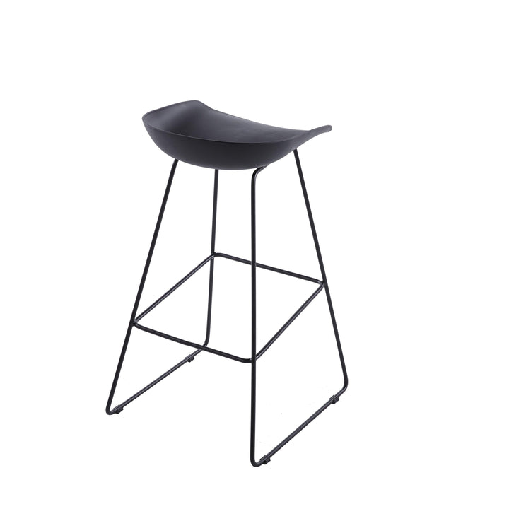 Tabouret de bar en métal et assise noir