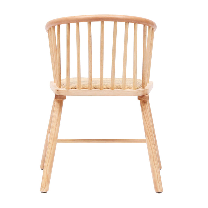 Lot de 2 chaises en bois massif et rotin naturel