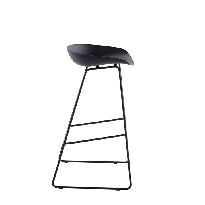 Tabouret de bar en métal et assise noir