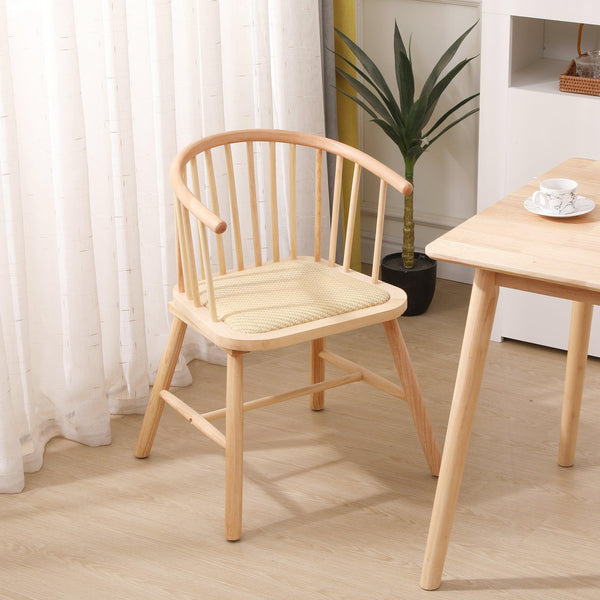 Lot de 2 chaises en bois massif et rotin naturel