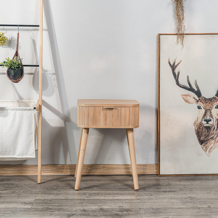 Table de chevet 1 tiroir en bois naturel