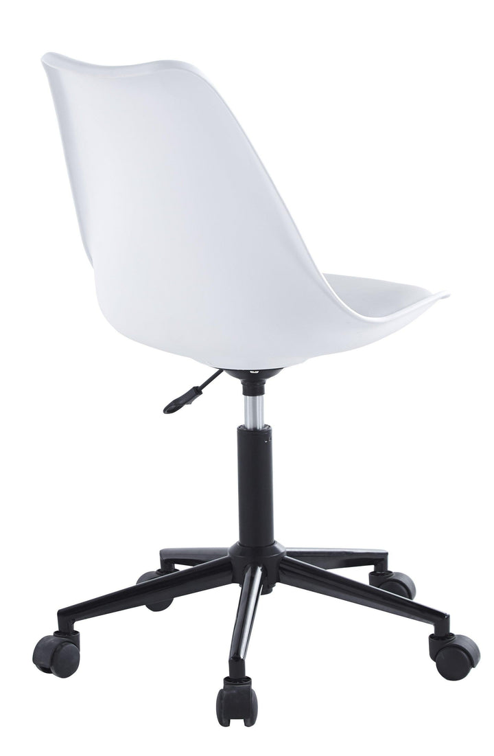 Chaise de bureau en polypropylène et simili blanc