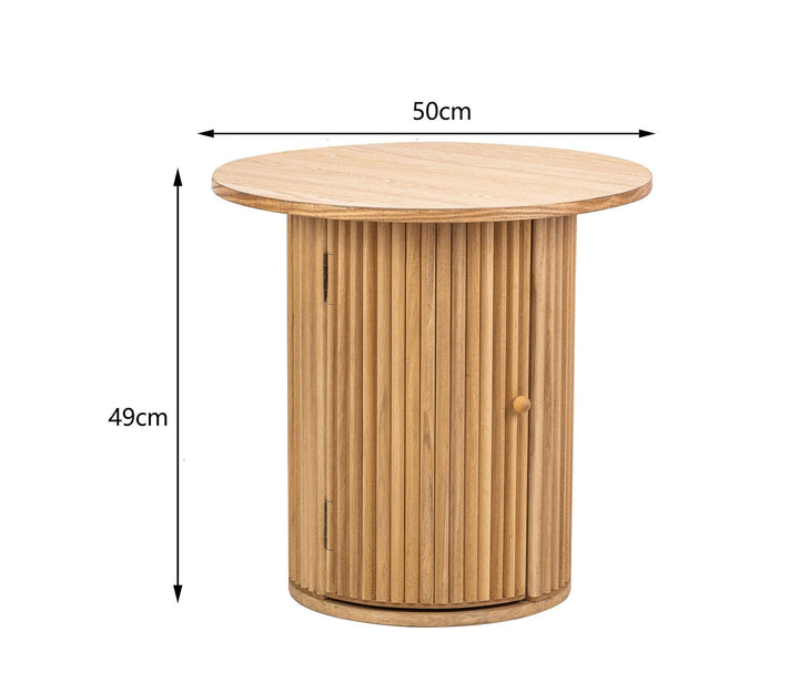 Table d'appoint en bois massif coloris naturel