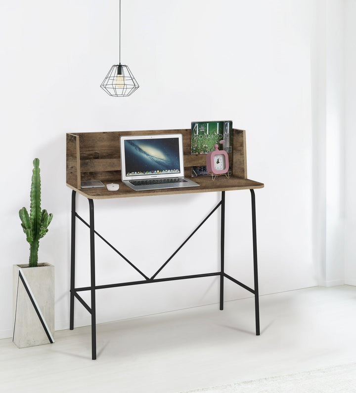 Bureau en métal et bois coloris marron