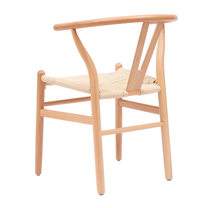 Lot de 2 chaises en bois massif et corde naturelle