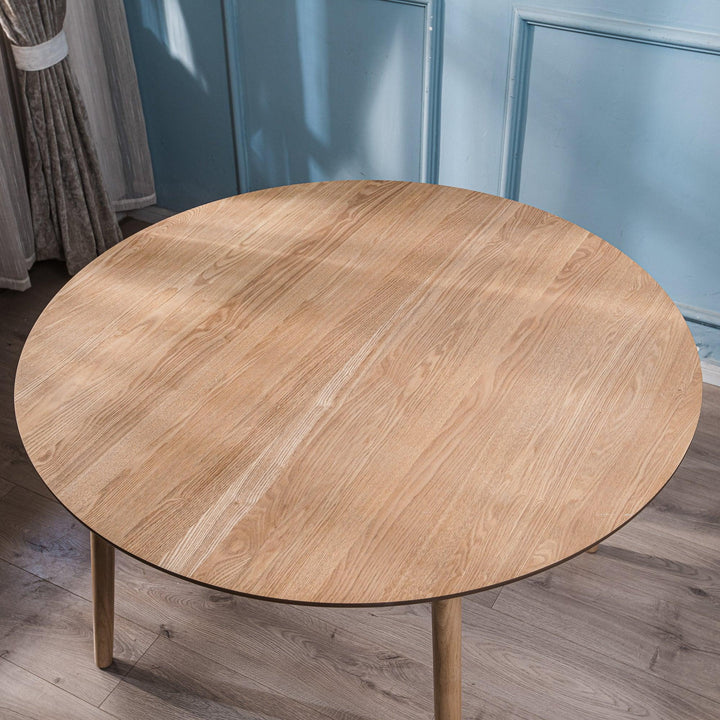 Table a manger 6 personnes en pin massif D120 coloris naturel