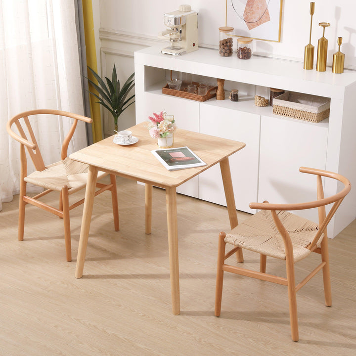 Lot de 2 chaises en bois massif et corde naturelle