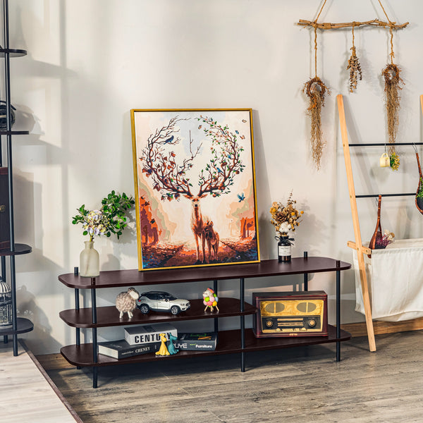 COLEMAN Metal and Brown Wood TV Stand